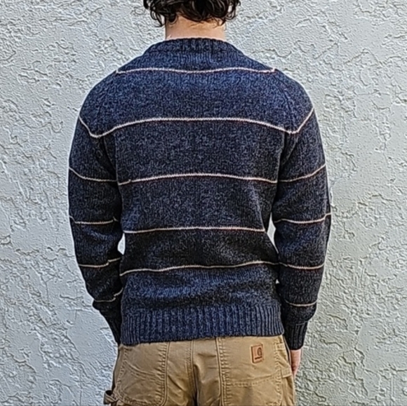 Vintage NWT New Old Stock McGregor Grunge Wool Striped Crewneck Sweater - Picture 5 of 9